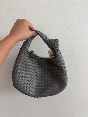 Anthropologie Woven Mini Knot-Handle Bag - Gray